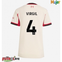 Camiseta Liverpool Virgil van Dijk #4 Visitante Equipación para mujer 2025-26 manga corta
